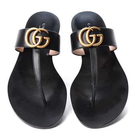 black gucci thong sandals